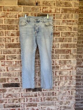 & Denim Straight Jeans‎ in Light Blue Washed Denim